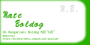 mate boldog business card